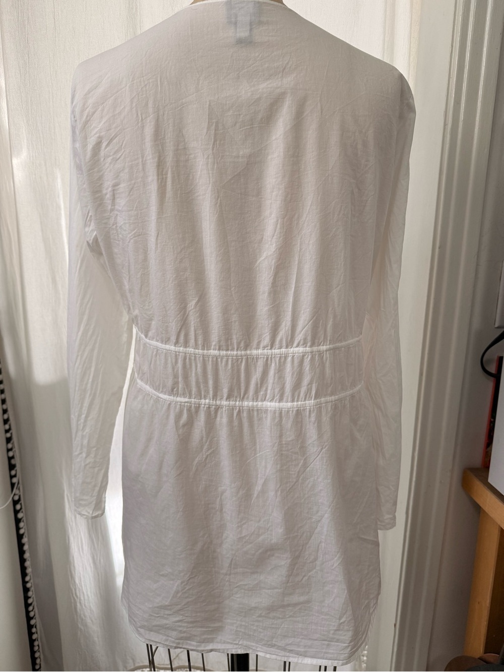 Eileen Fisher, Long Sleeve Cotton Lawn Blouse, sz S coquette girl - Picture 6 of 11